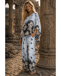 Italian Paisley Print  Silk/Viscose Pants (Light)