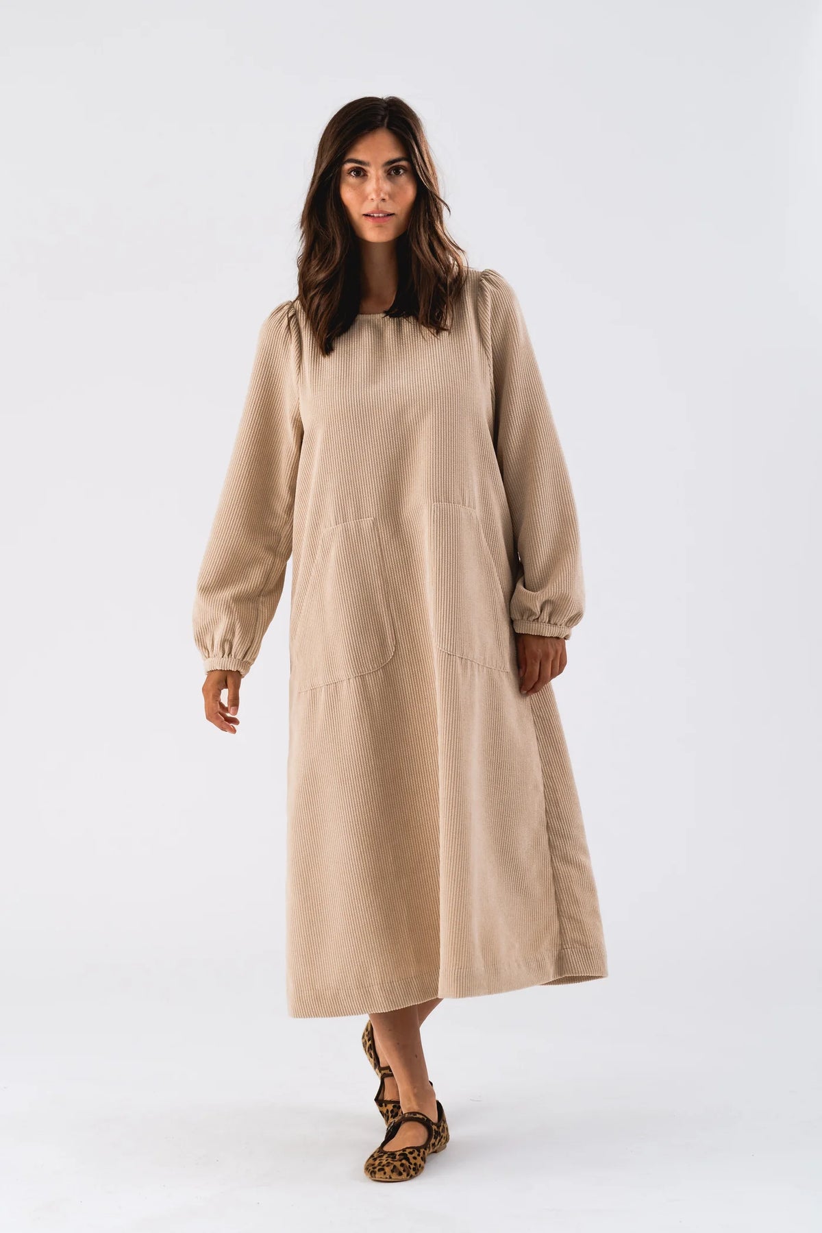 Lucas Midi Dress LS (Sand)