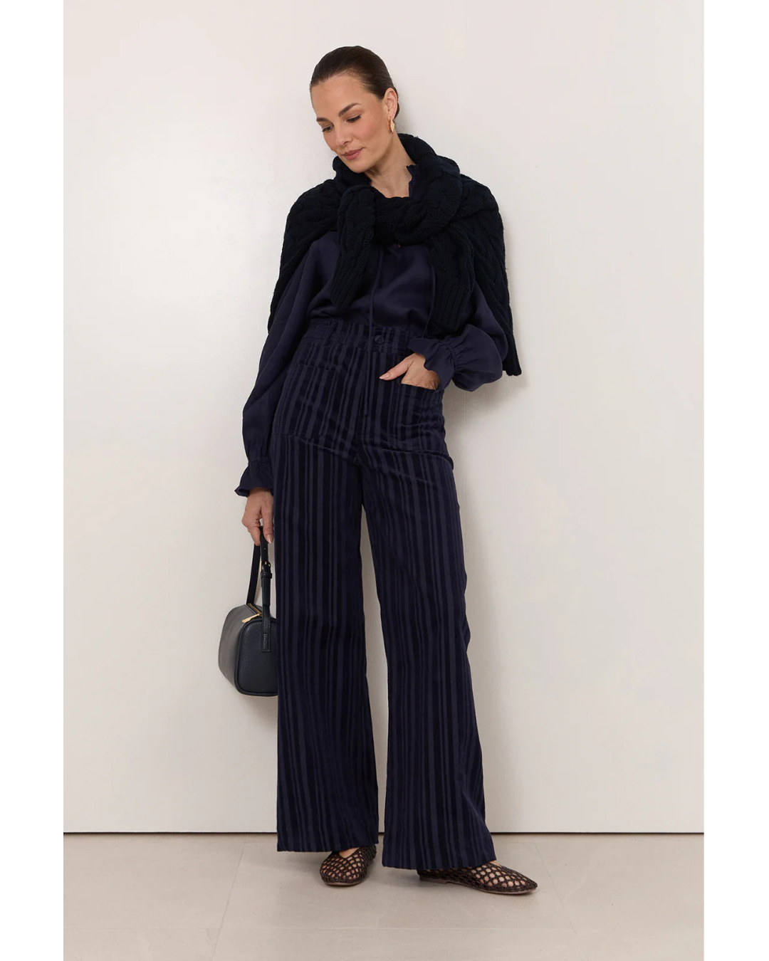 Lucy Corduroy Stripe Pant (Navy)