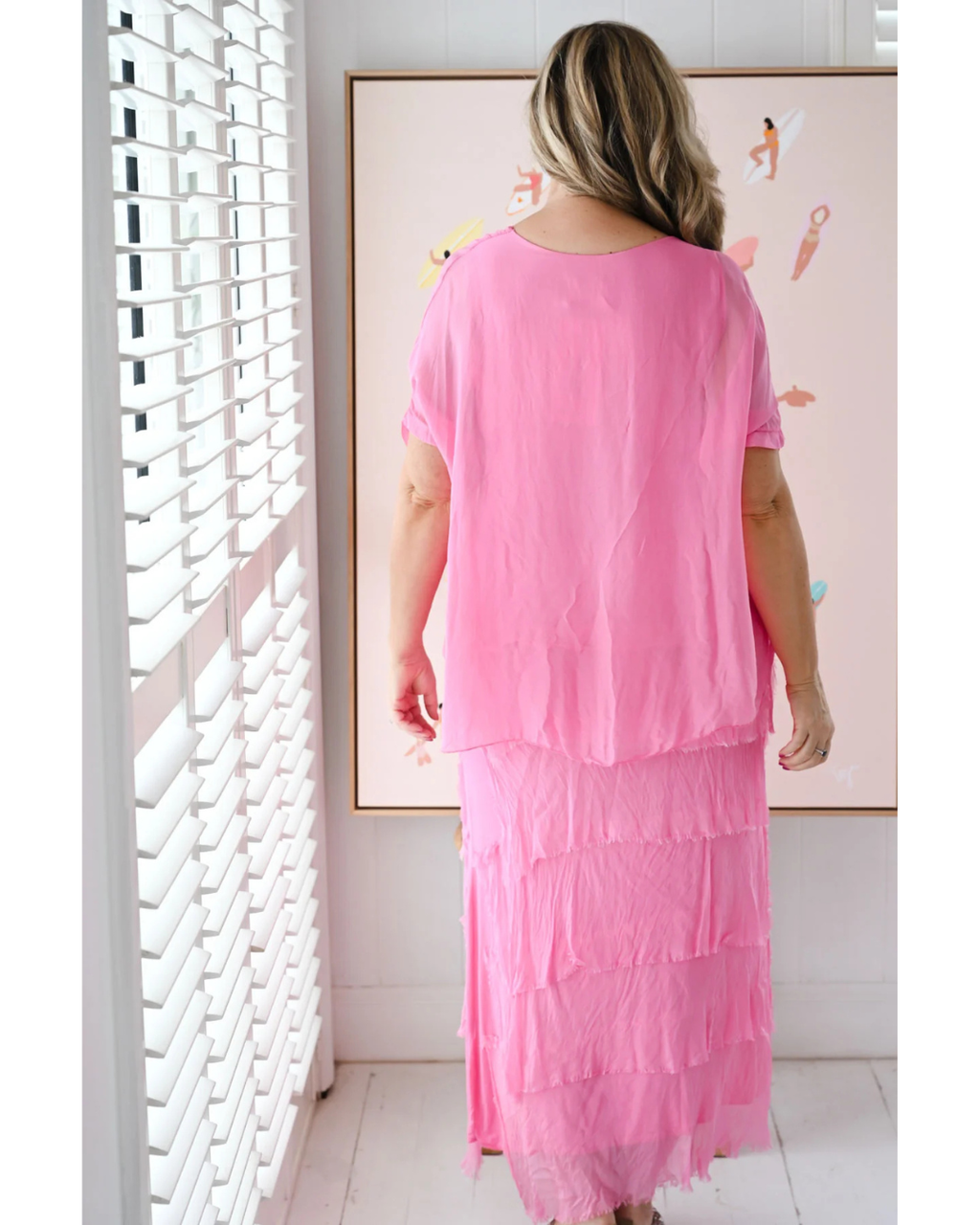 Maree Silk Dress Pink OS