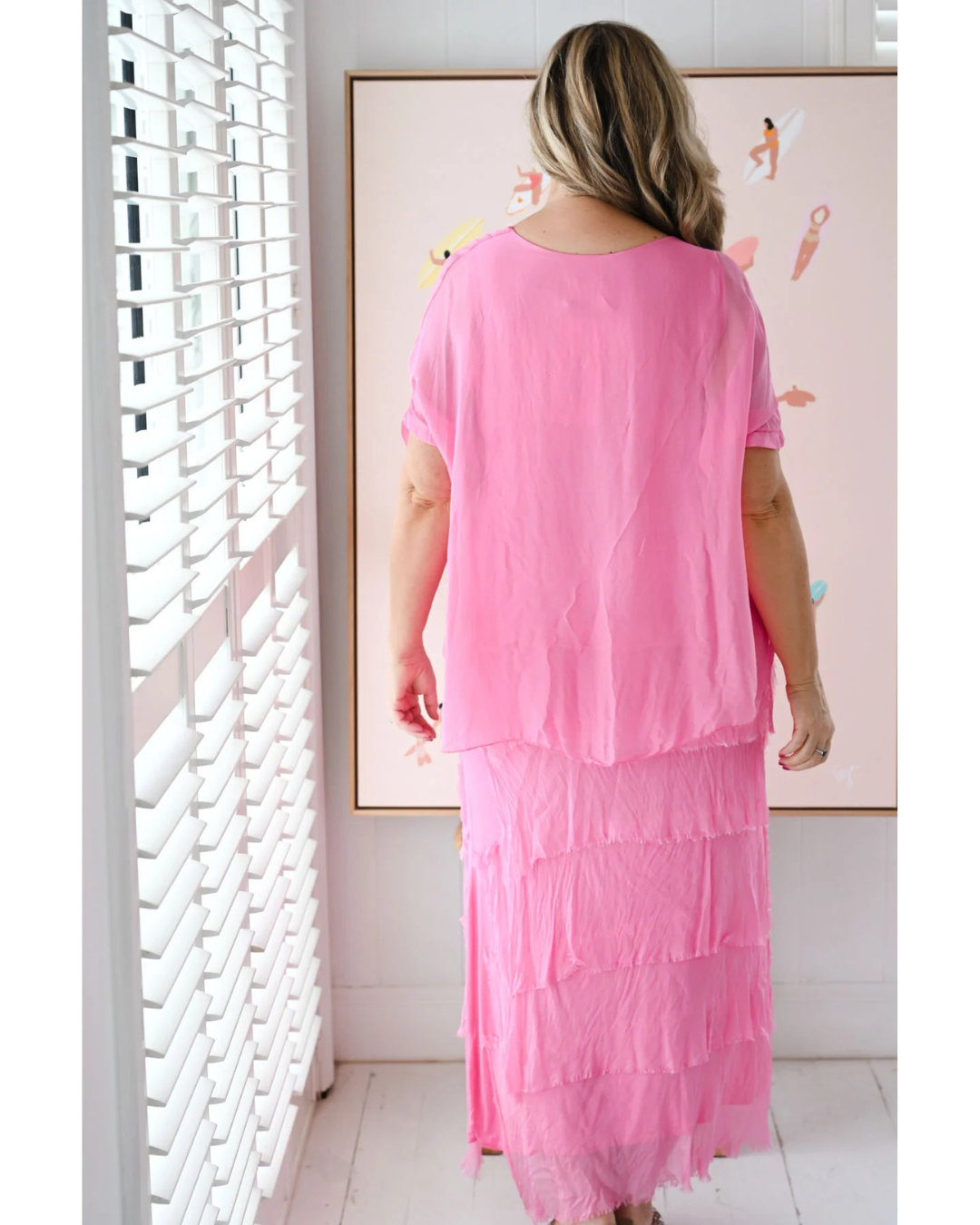 Maree Silk Dress Pink OS
