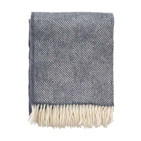 Klippan Lambswool Throw Gooseye (Smokey Blue)