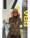 Orie High Neck Blouse LS (Leopard)