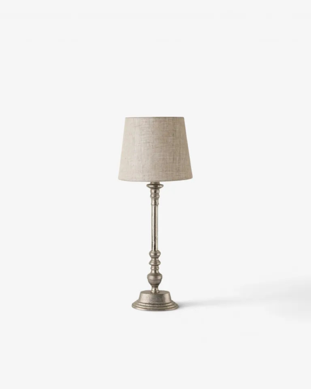Oval Ring Small Lamp Base Antique Silver
