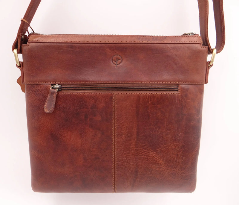 Second Nature - Slim Satchel with Front Pockets (Tan)