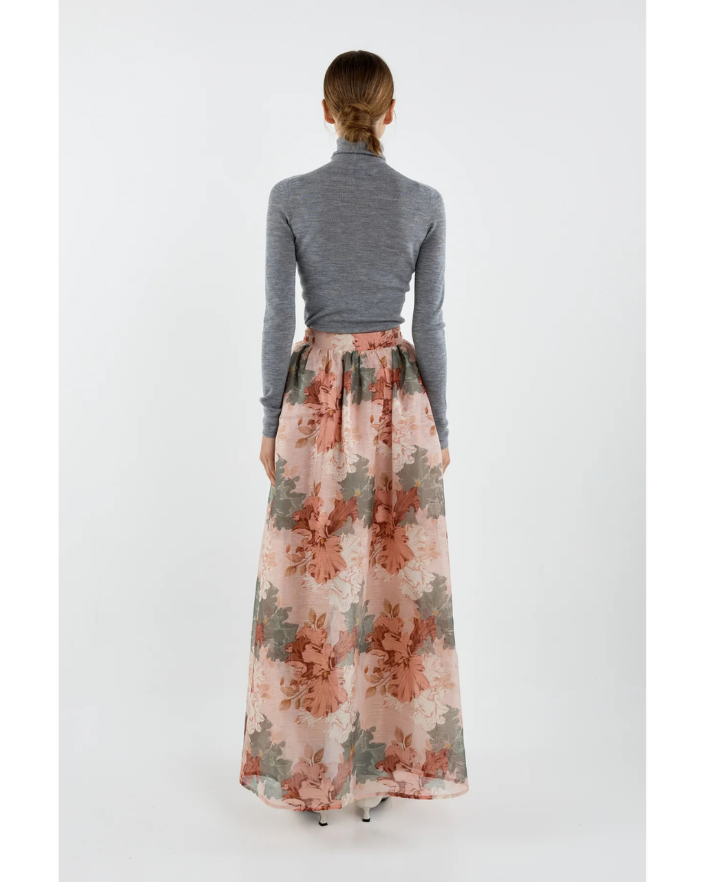 Melinda Maxi Skirt (Pink Green Floral)