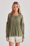 Talisman - Exhale Blouse (Olive Dobby)