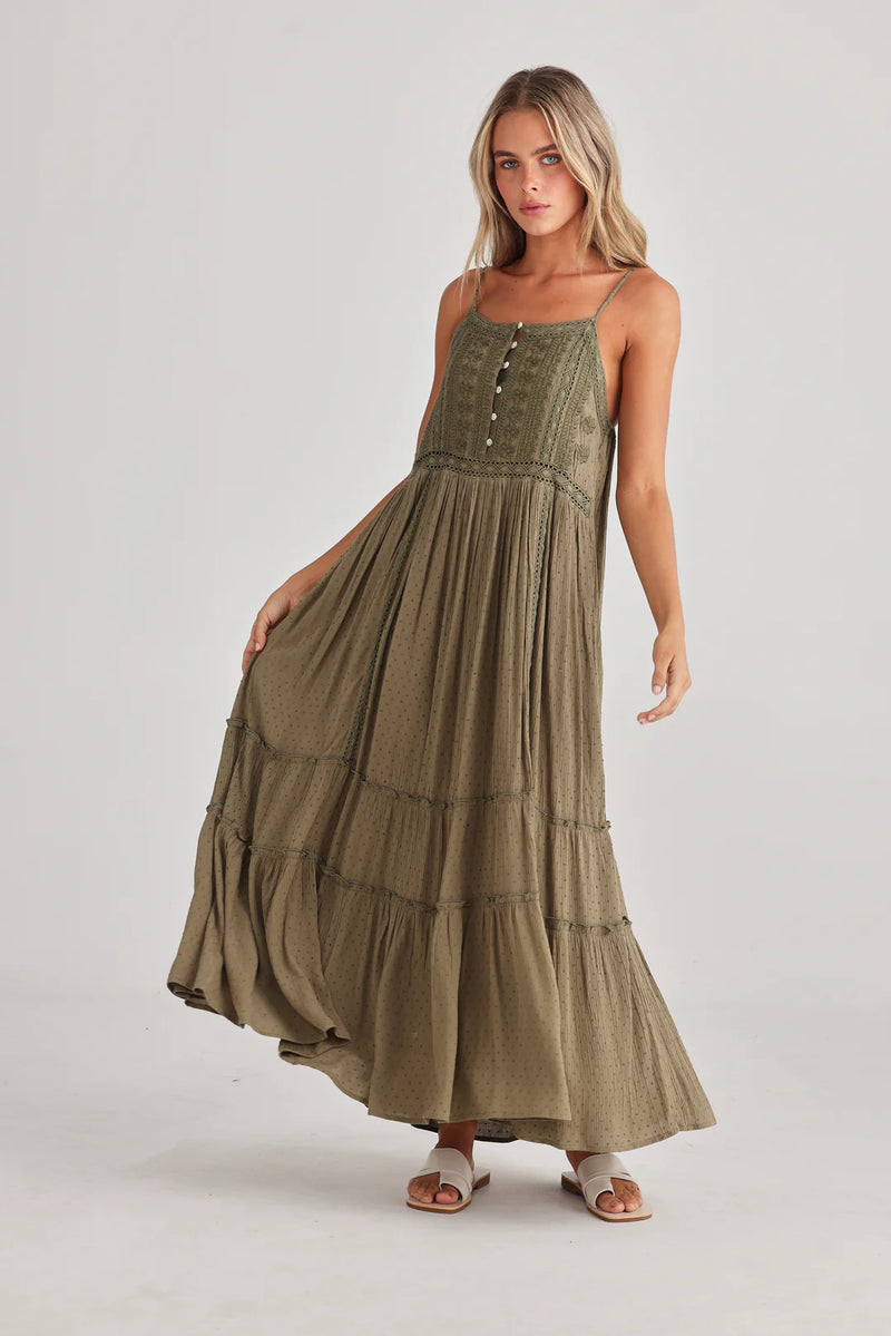 Talisman - Inhale Dress (Olive Dobby)