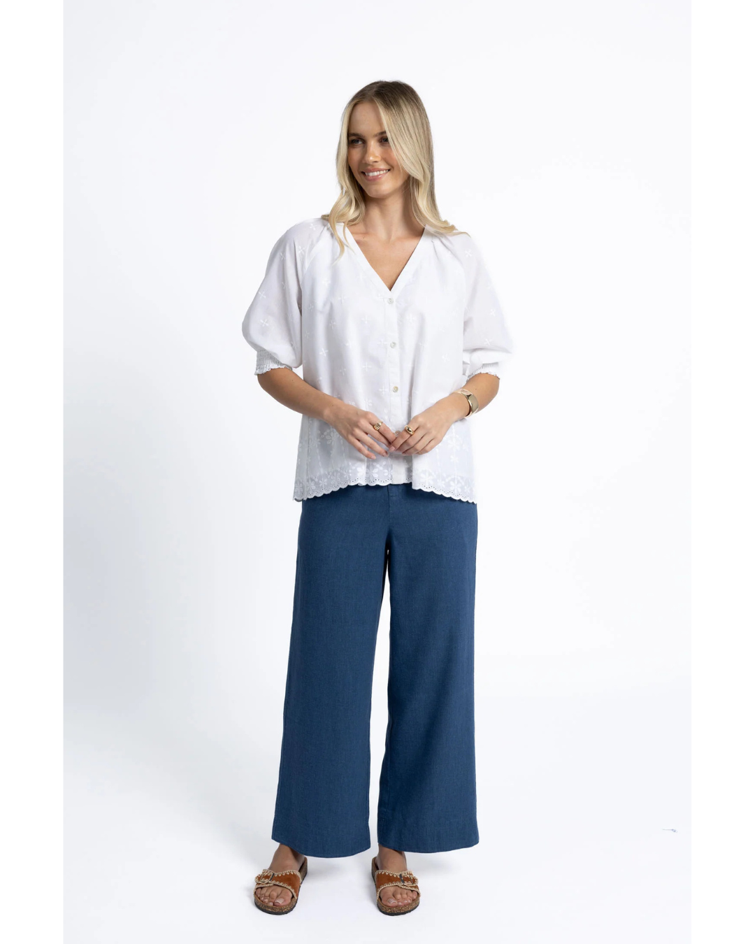 Fleetwood Linen Pant (Ocean Blue)