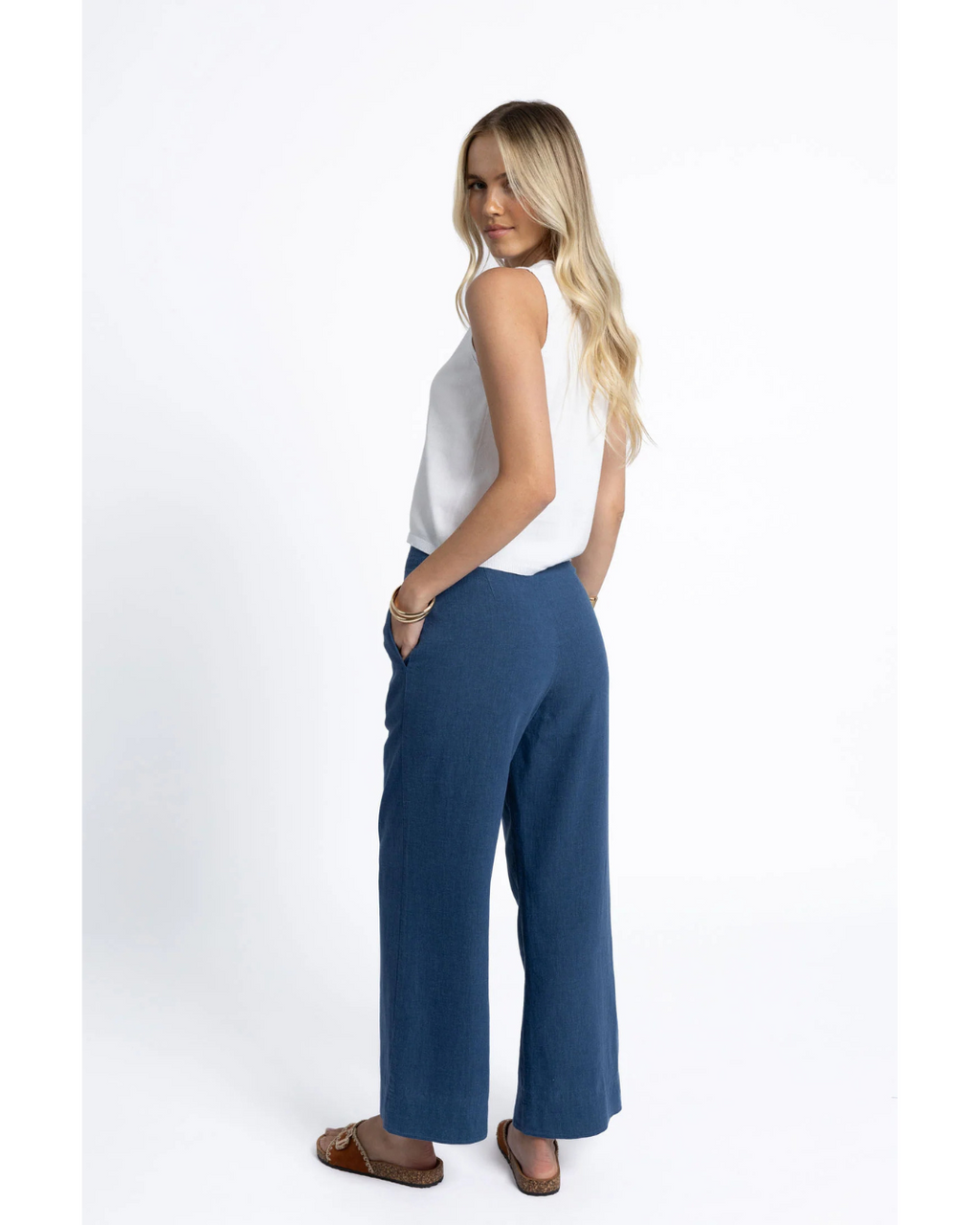 Fleetwood Linen Pant (Ocean Blue)