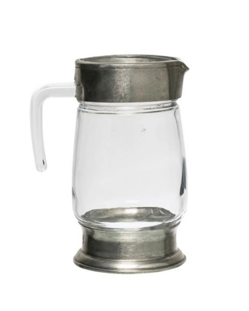 French Country - Glass and Pewter Water Jug (Medium)