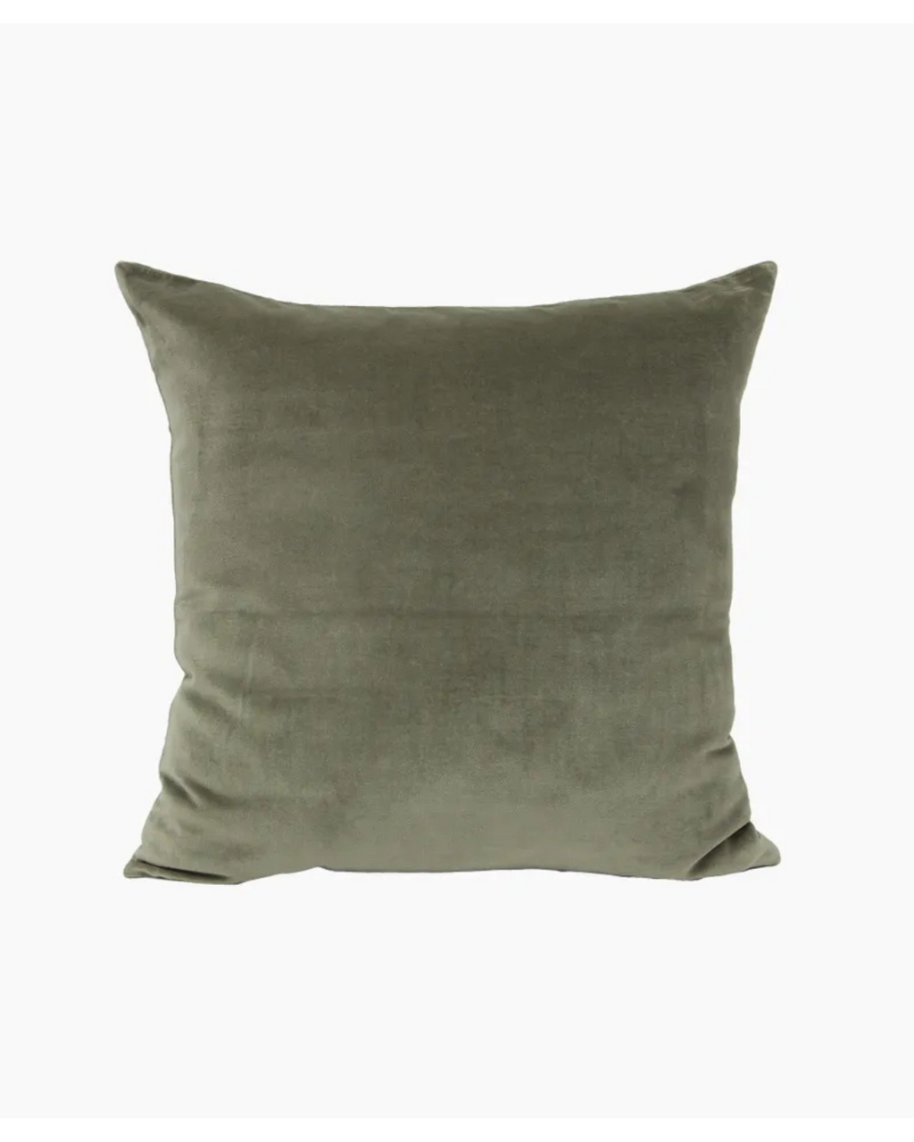 Velvet Cushion /W Feather Inner (Light Olive)