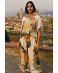 French Print Top- cream
