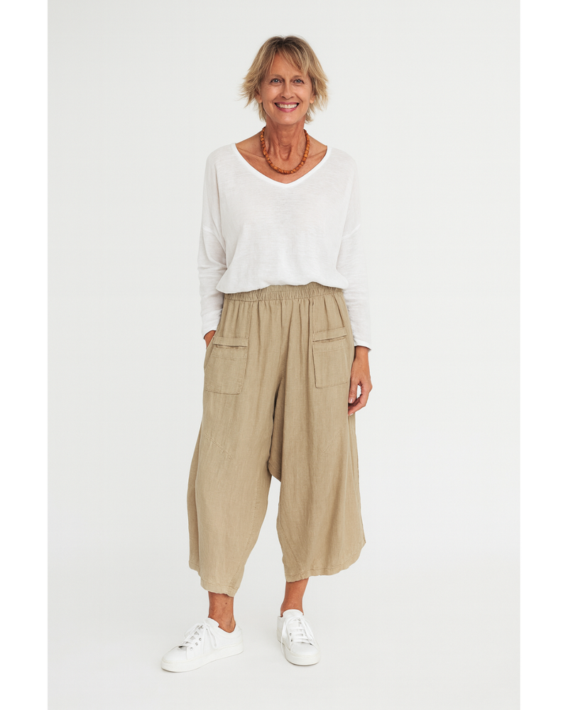 Pompeii Linen Pants - Cashmere