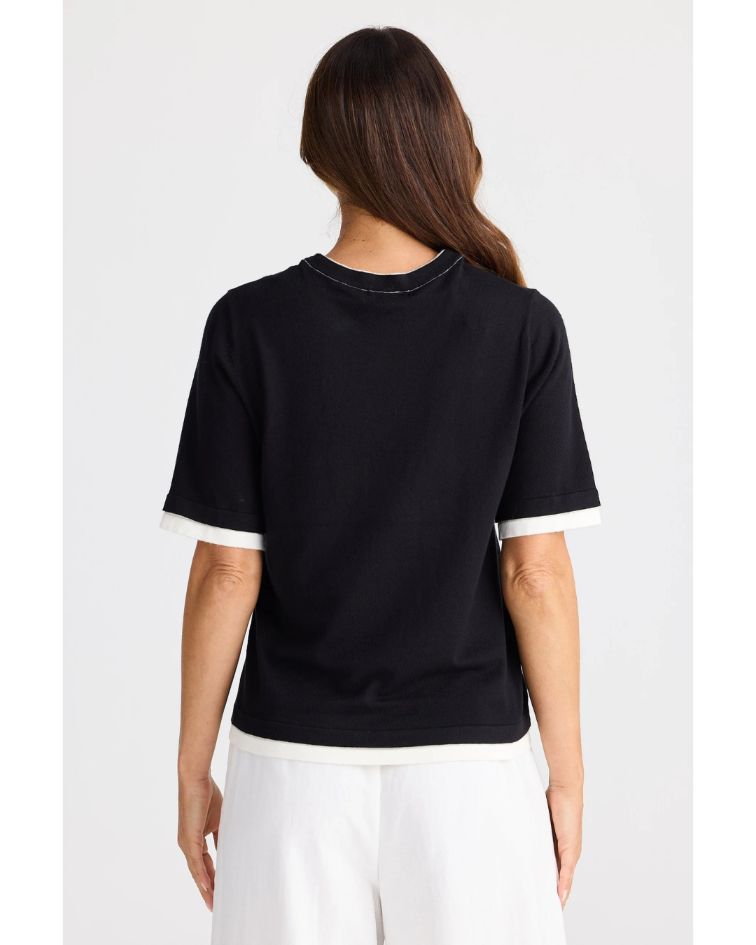 Billie Knit Top (Black W Off White)