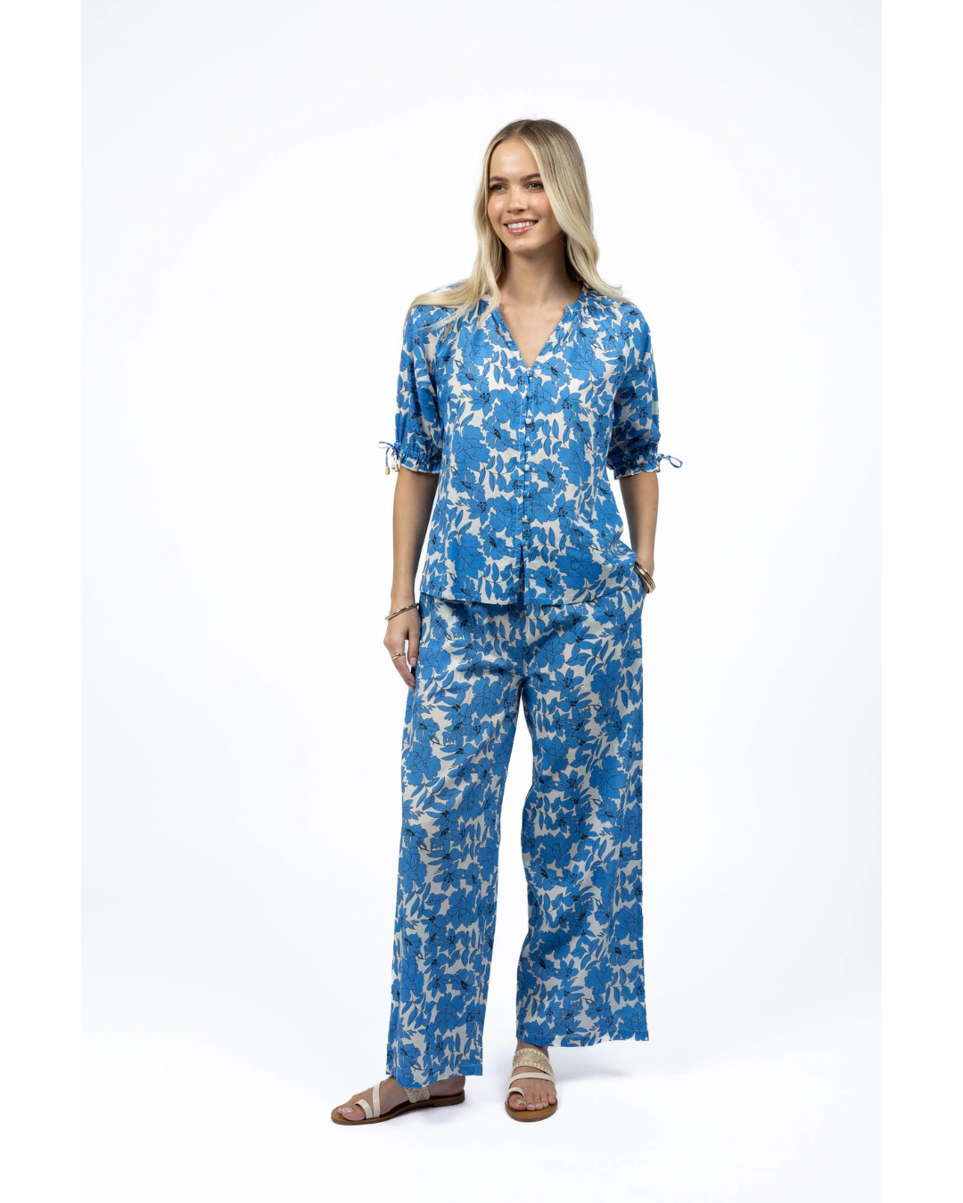 Fleur Blouse (Blue/Stone)