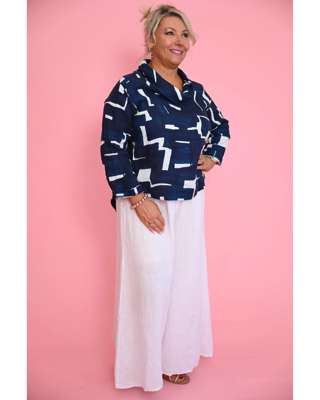 Saba Cowl Top (Navy)