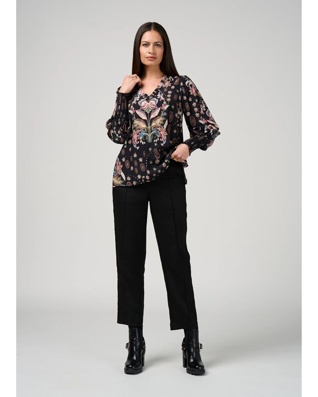 Antoinette Blouse (Black Multi)