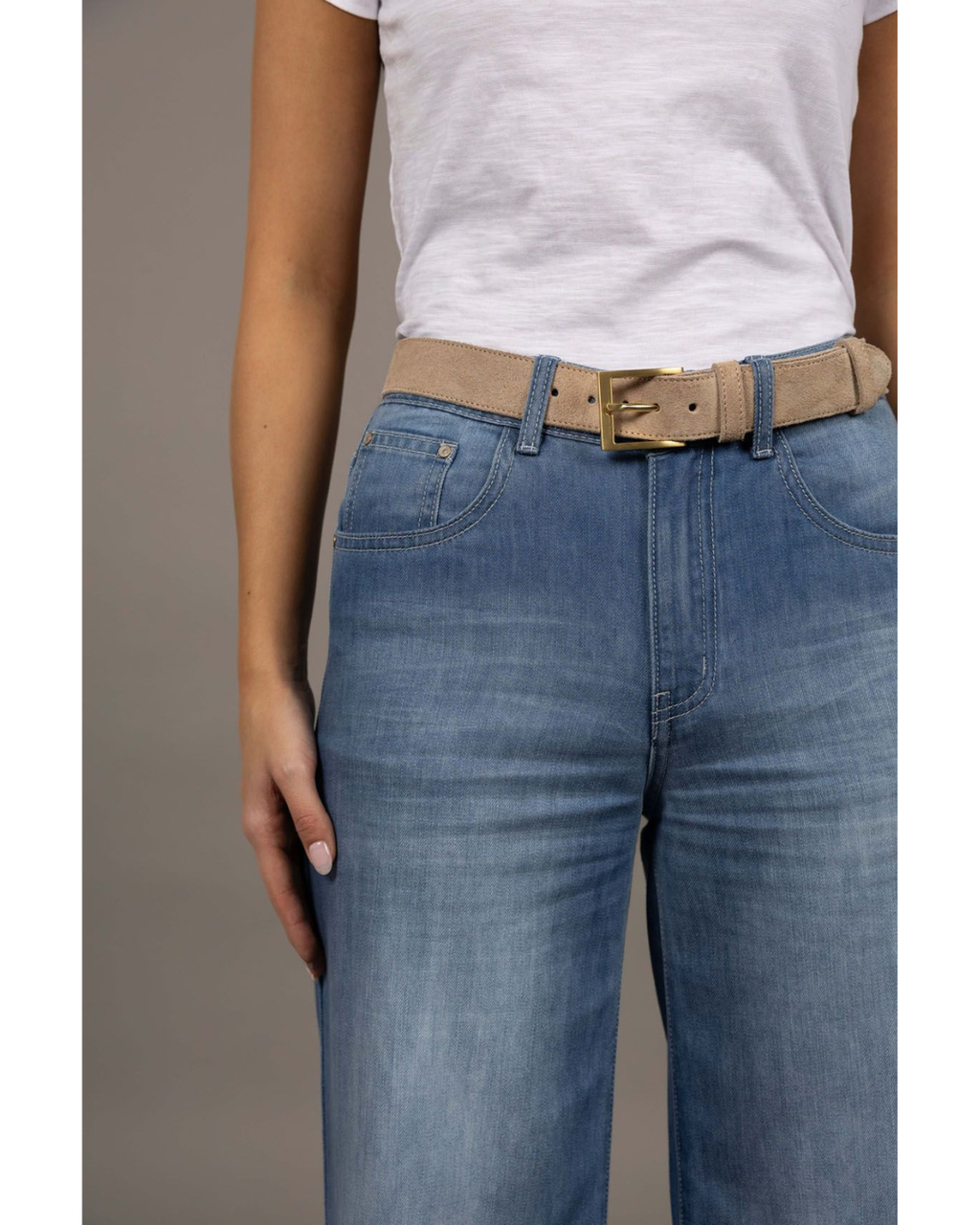 Classic Suede Belt (Stone)