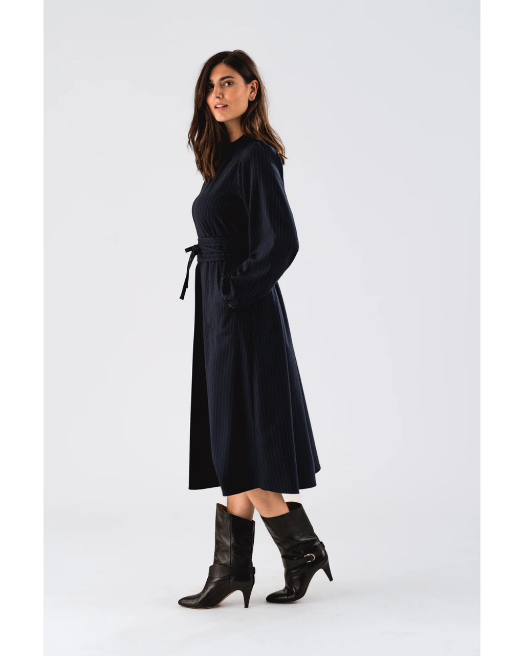 Paris Midi Dress (Dark Navy)