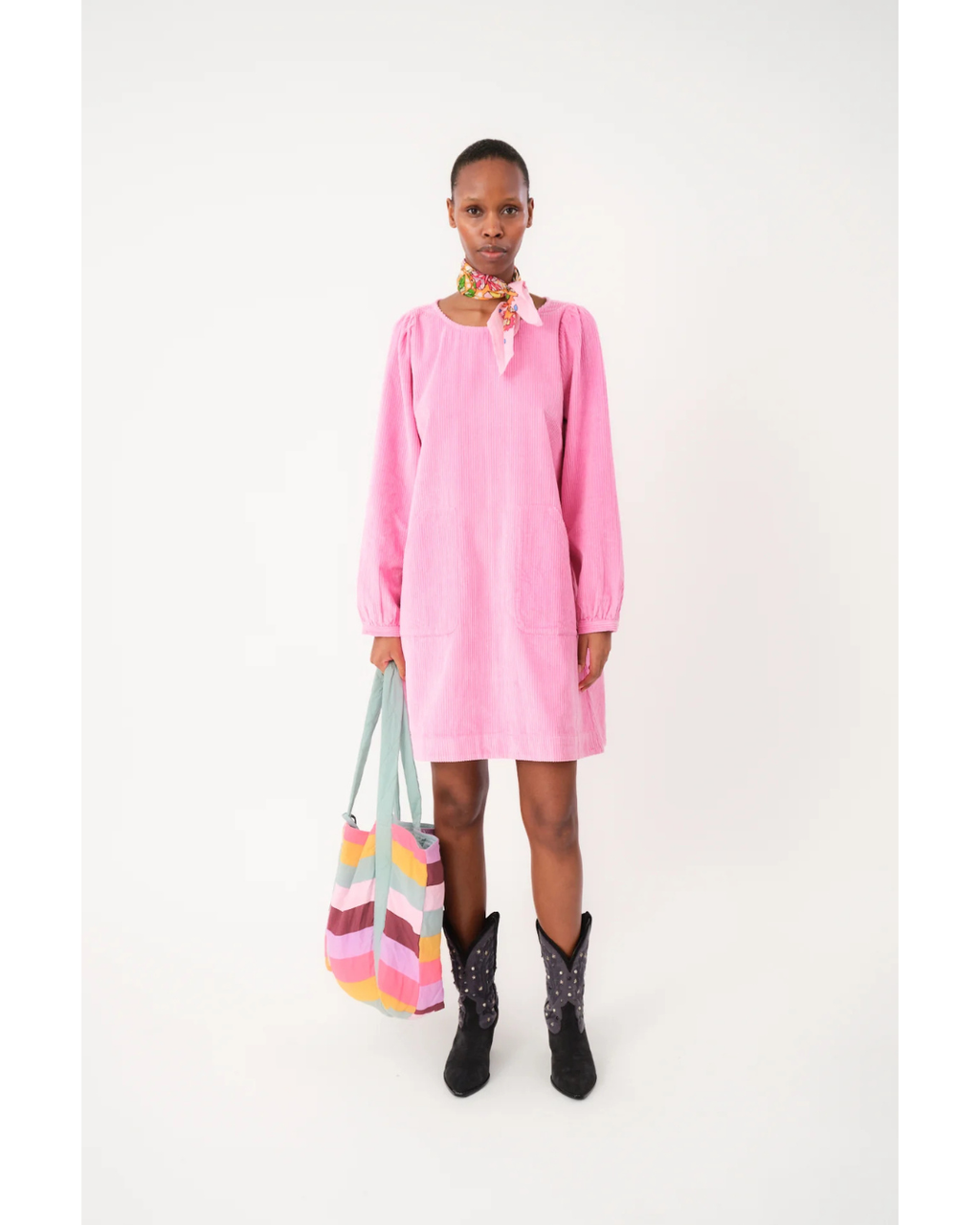 Carla Short Dress 3/4 (Pink)