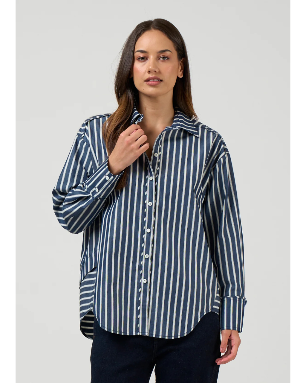 Direction Stripe Shirt (Navy)
