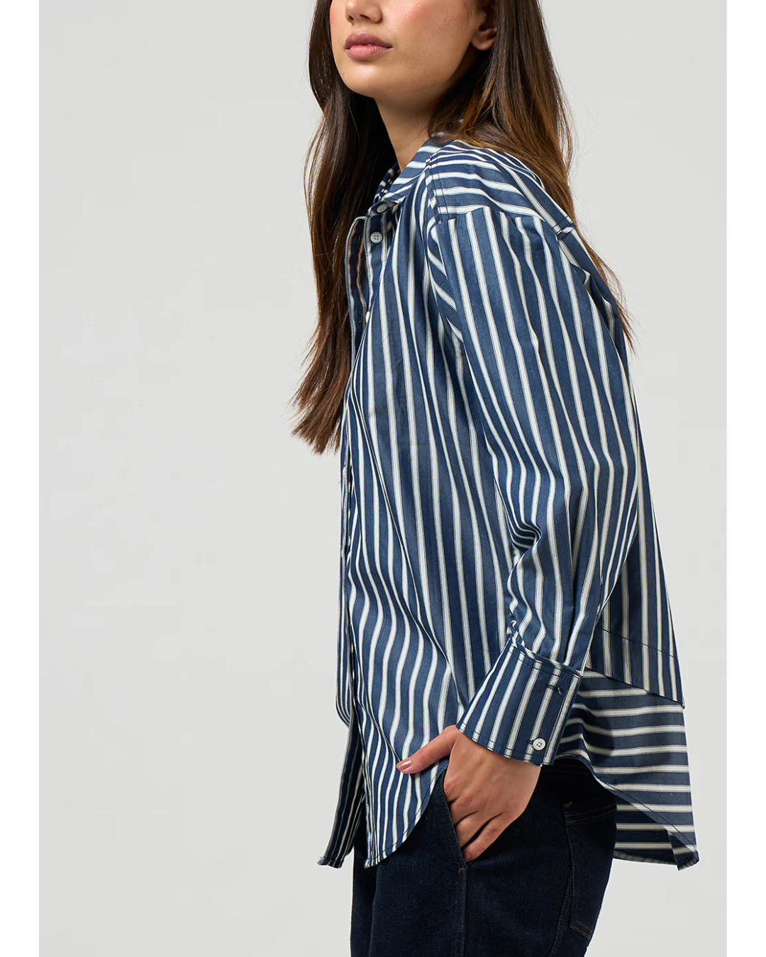 Direction Stripe Shirt (Navy)