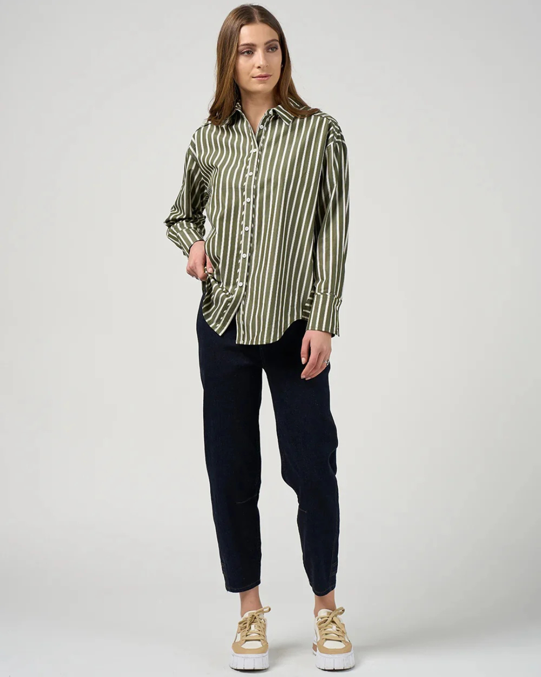 Direction Stripe Shirt (Sage)