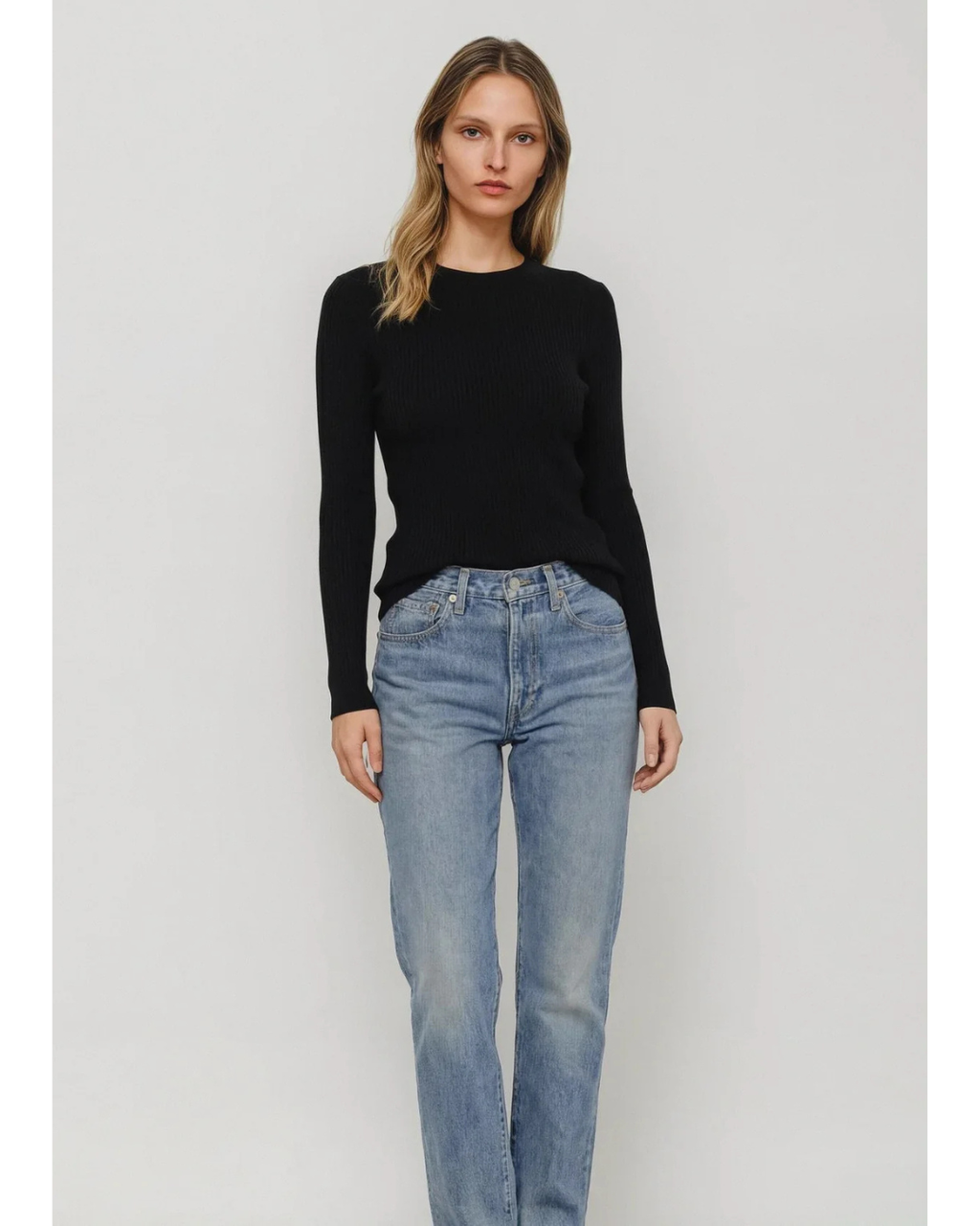 Vespa Ribbed Crew (Black)
