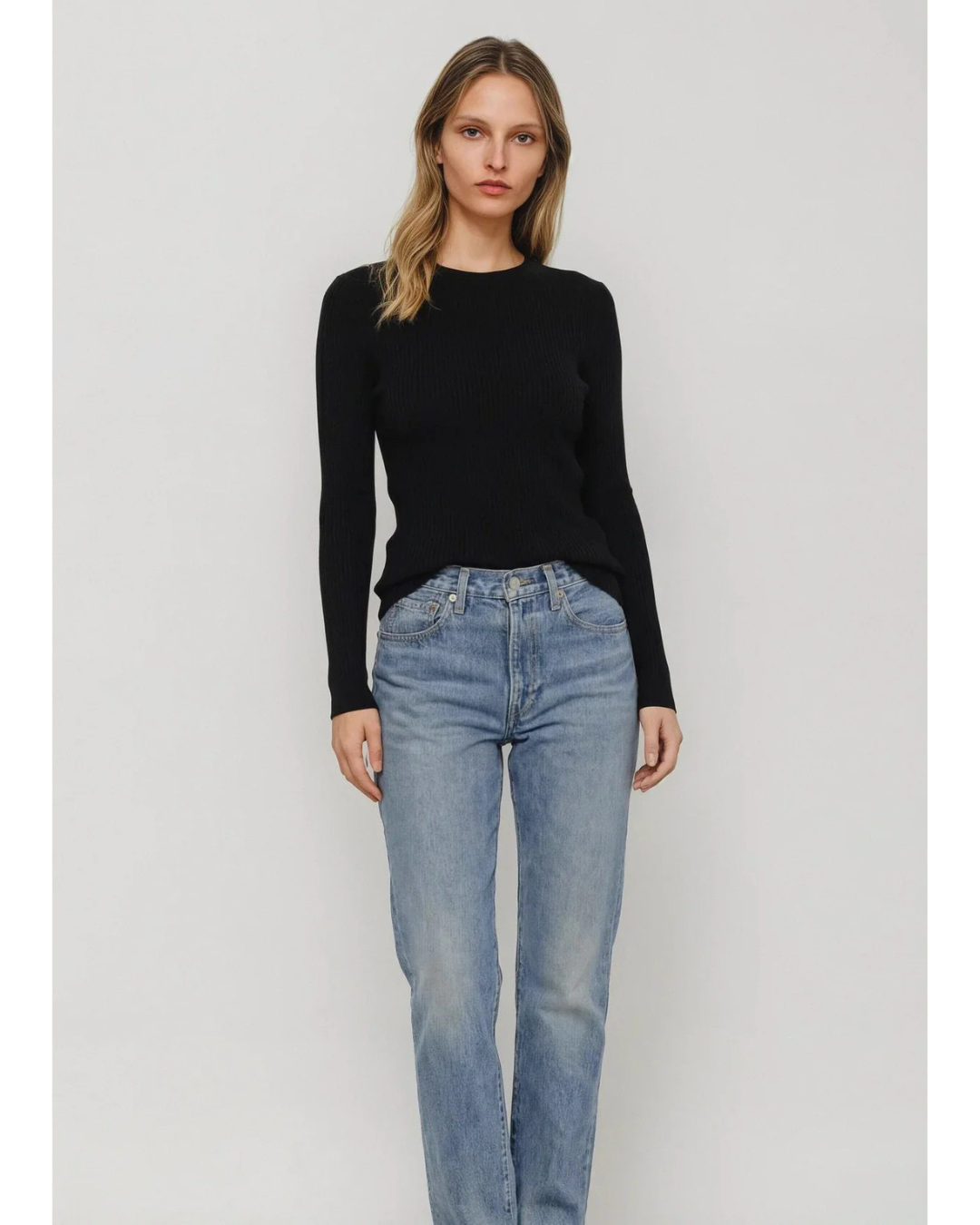 Vespa Ribbed Crew (Black)