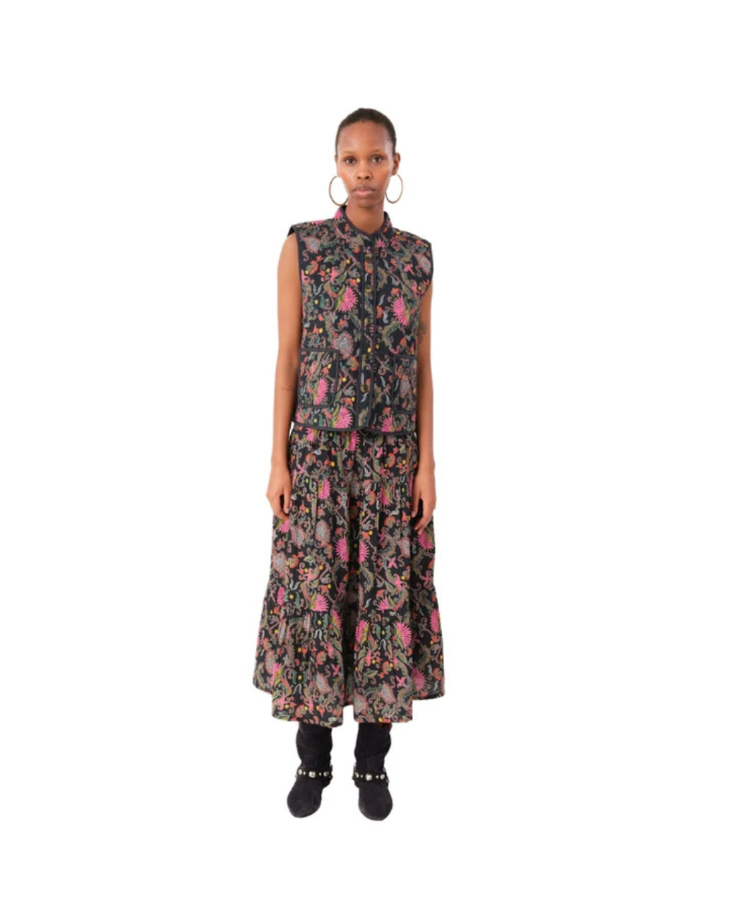Morning Midi Skirt (Flower Print)