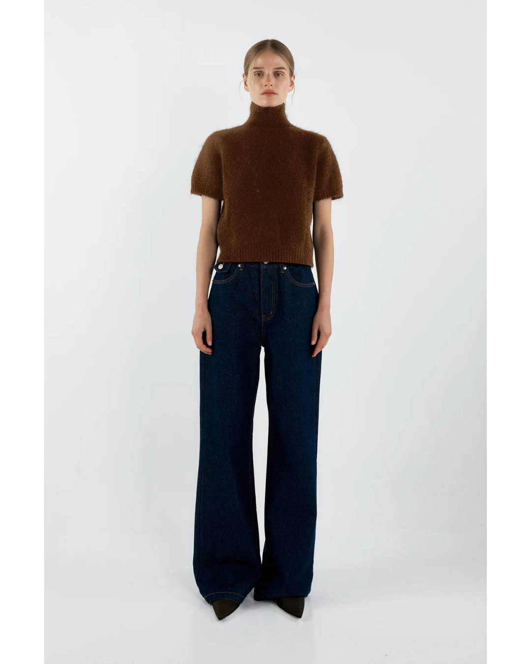 Giselle Short Sleeve knit - Chocolate