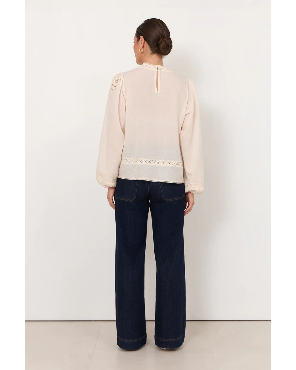 Lou Cut Out Lace Top (Cream)