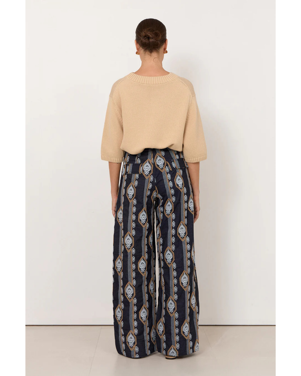 Avalon Lightweight Denim Embroidered Pant (Denim)