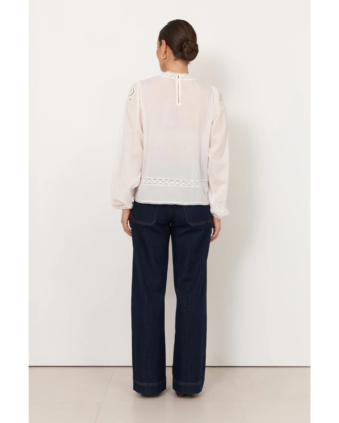 Lou Cut Out Lace Top (White)