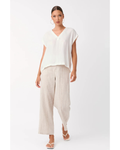 Karina Cupro V Neck Top (Pearl)