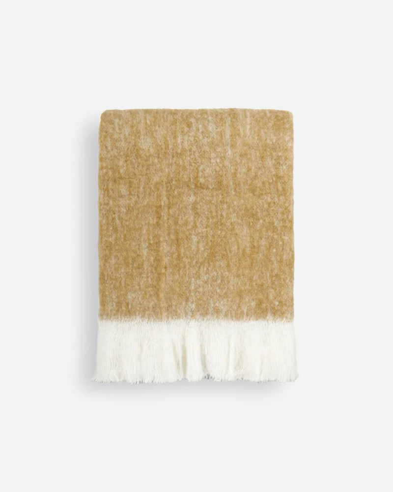 Baya - Sorrento (60% Acrylic, 20% Wool, 20% Polyester) Throw - Turmeric