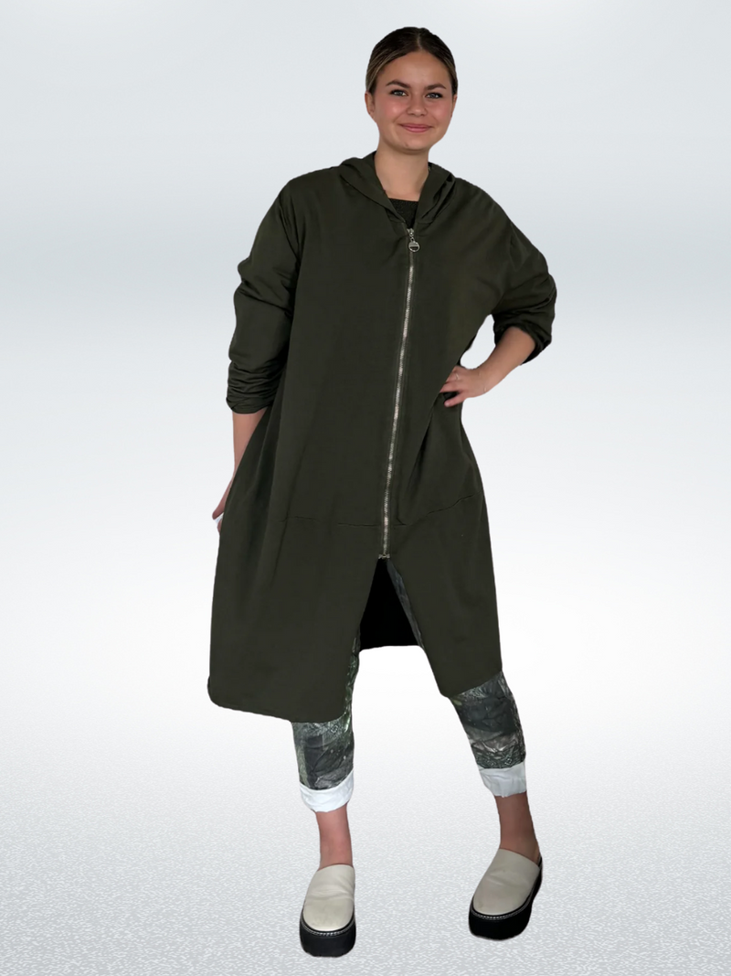 LILLIANO - Helens Zip Hood Jacket (Olive)