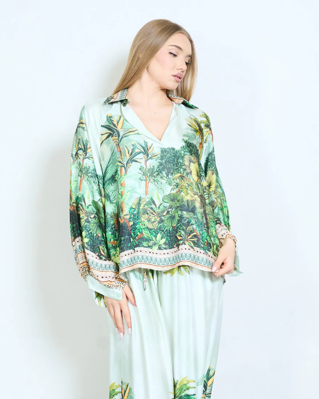 Italian  Silk Viscose Top (OS)
