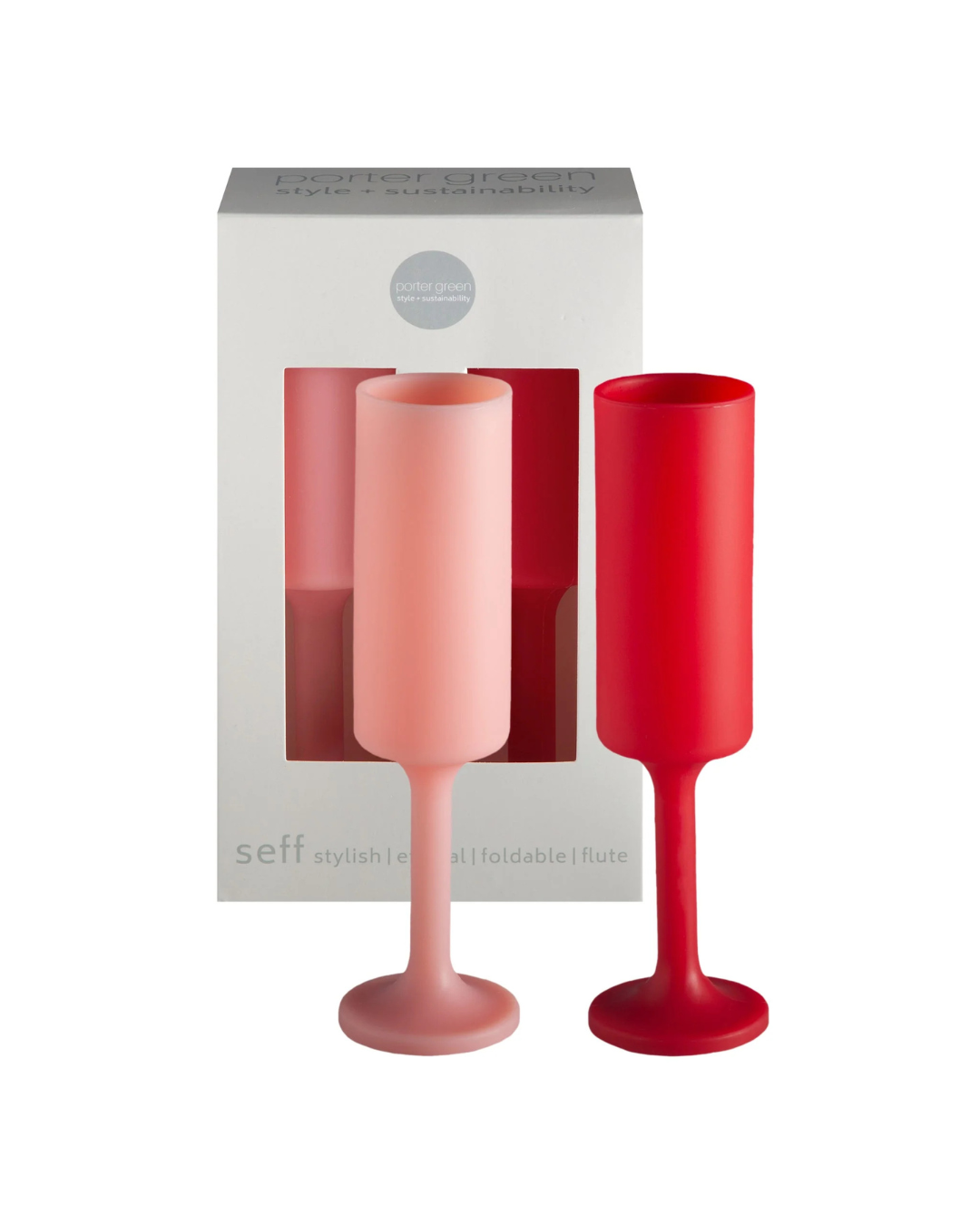 Cherry + Blush Silicone Unbreakable Champagne Flutes (2pk)