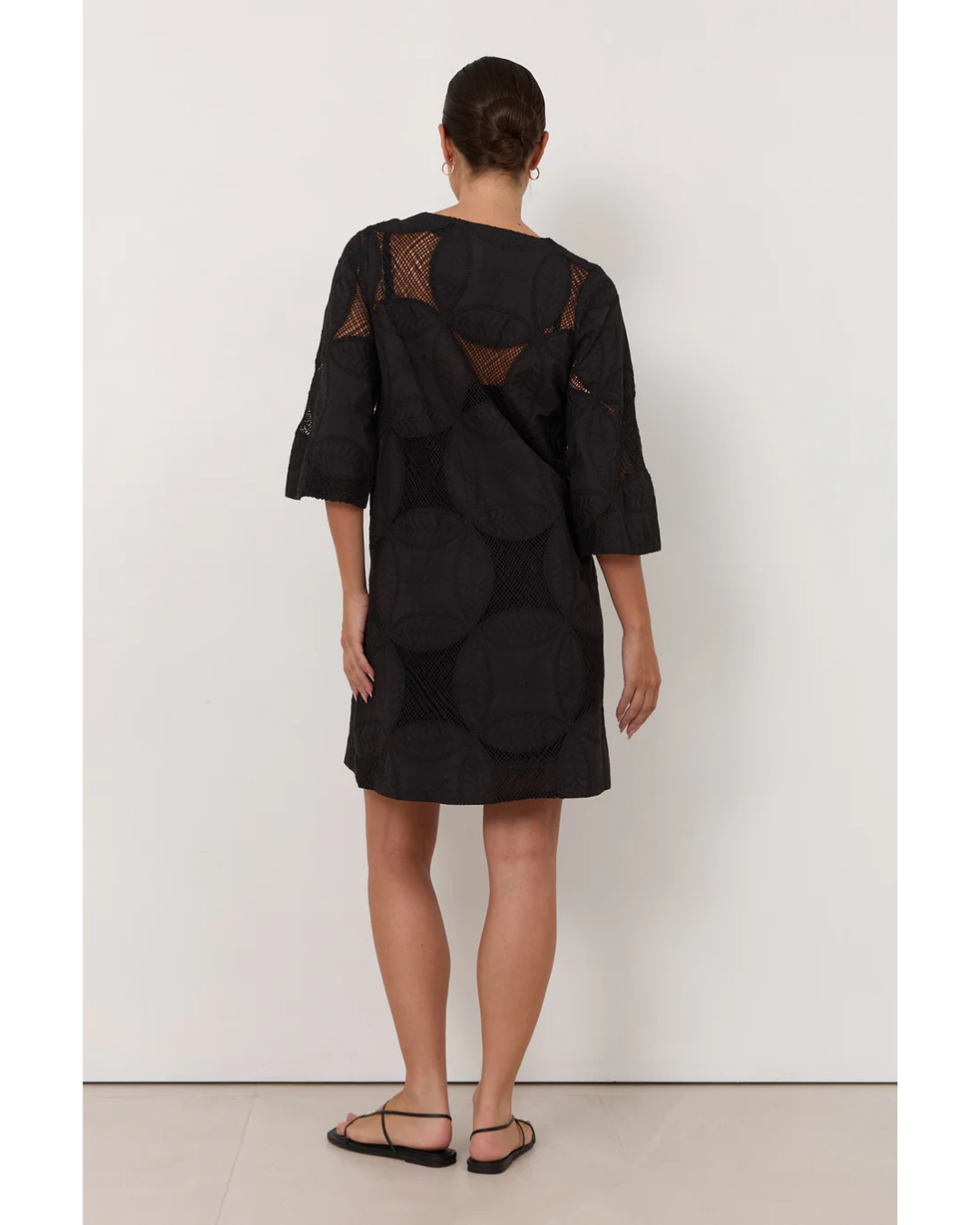 Paloma Kaftan Short Dress (Black)