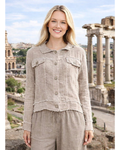 Italian Linen Crop Jacket (Beige) OS