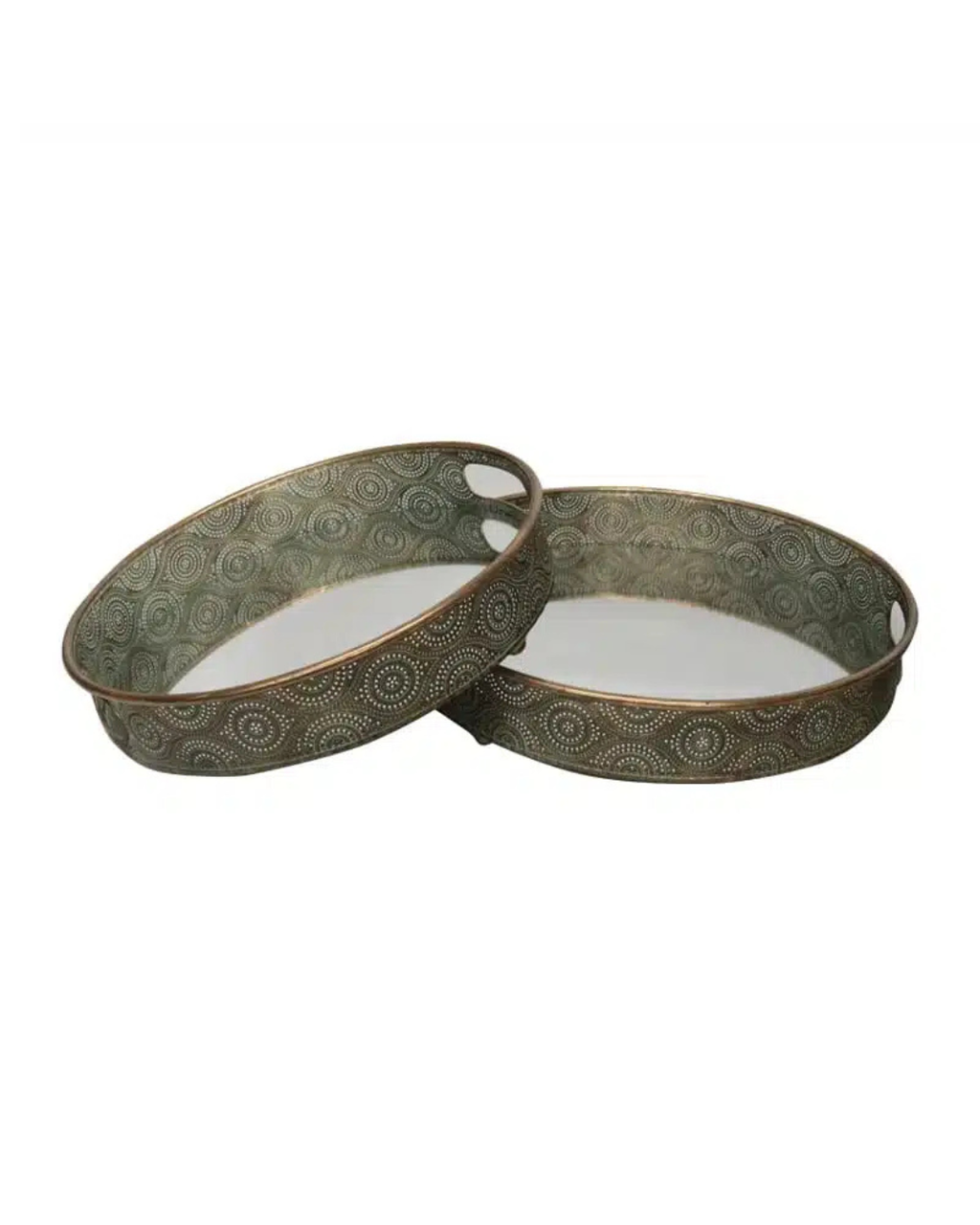 Metal Mirror Tray set/2 (Gold)
