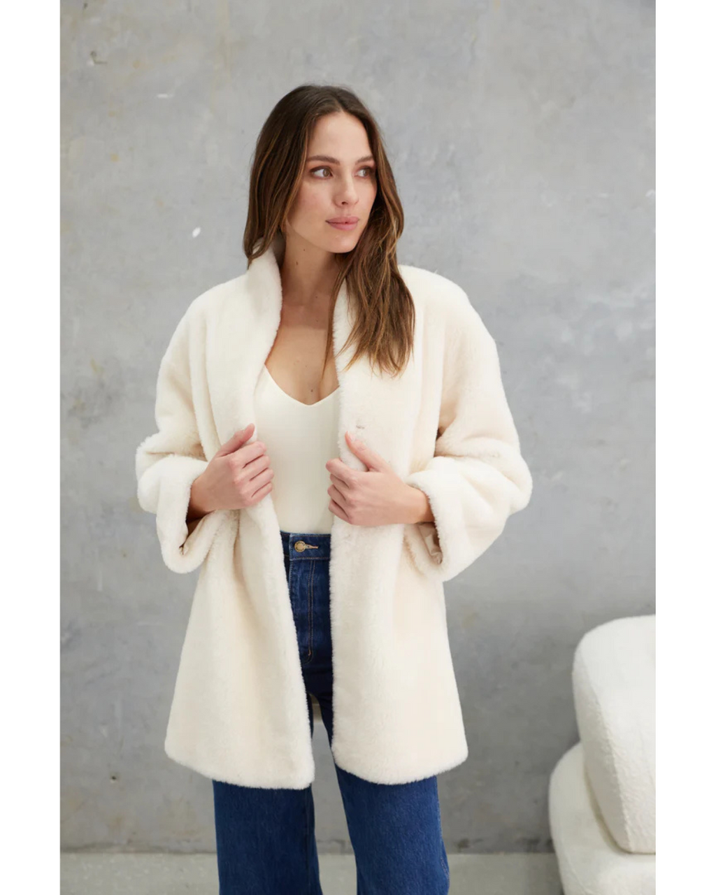 Matilda Wool Teddy Coat (Winter White)