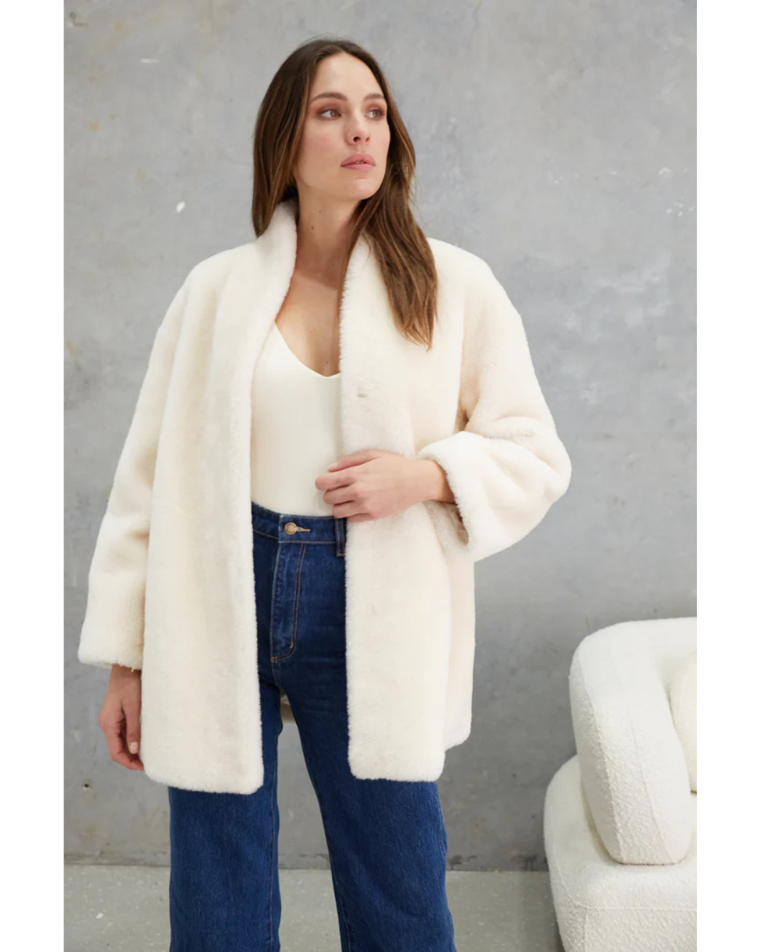 Matilda Wool Teddy Coat (Winter White)