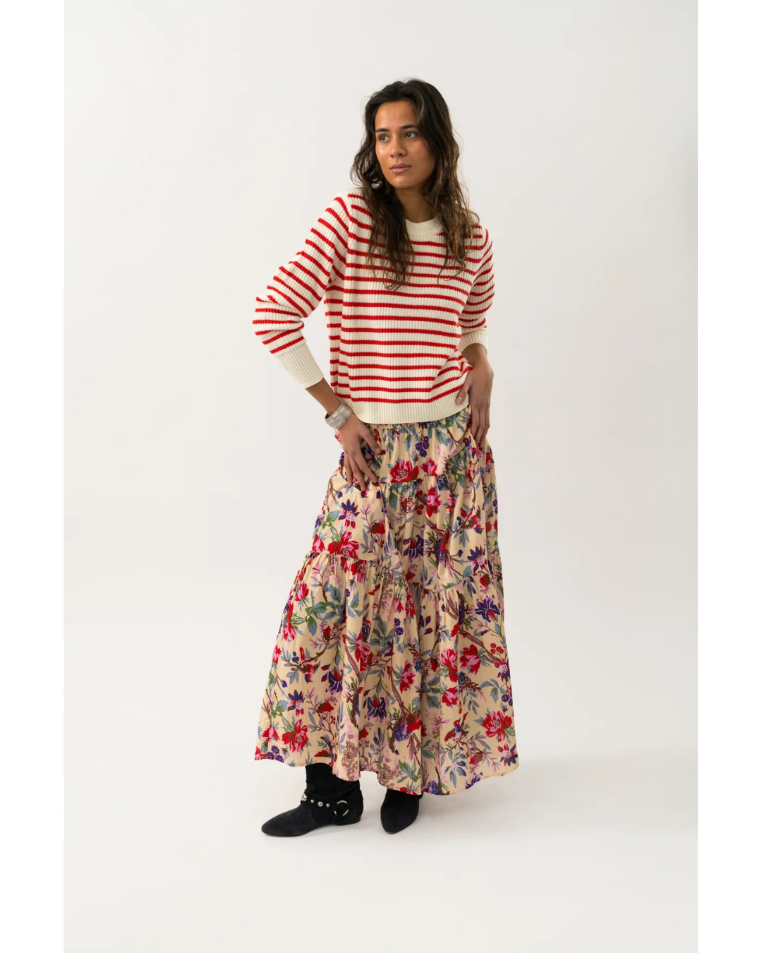 Sunset Maxi Skirt (Flower Print)