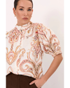 Adorne - Lilian Short Sleeve Linen Top (Print)