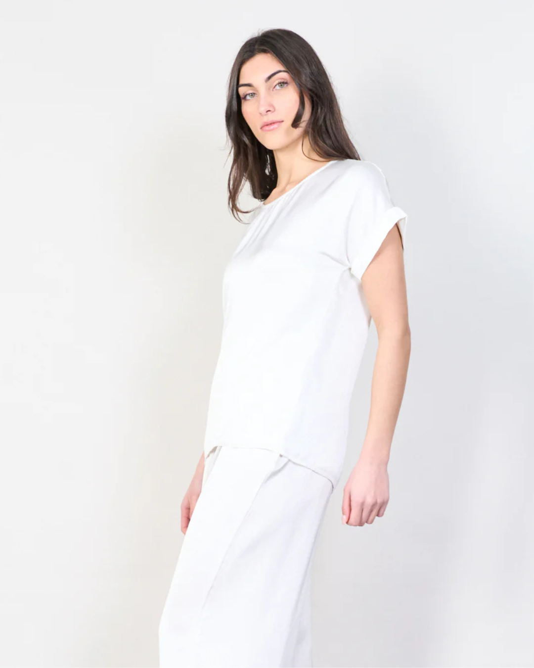 Italian Viscose Satin Top (Grey)