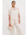 Adorne - Phoebe Appliqué Flower Top (Ivory)