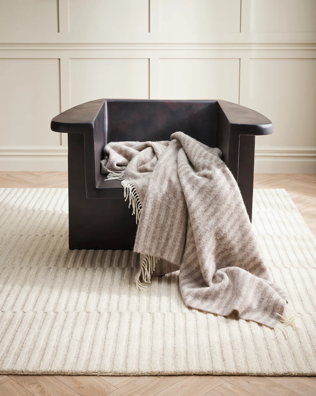 Noah (100% New Zealand Wool) Throw - Oatmeal 130x190cm